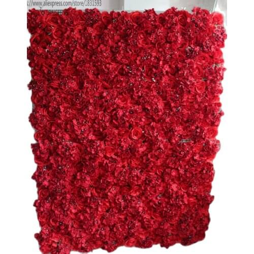 10pcs/lot RED Artificial silk hydrangea rose flower wall wedding backdrop decoration flower runner wedding decoration TONGFENG