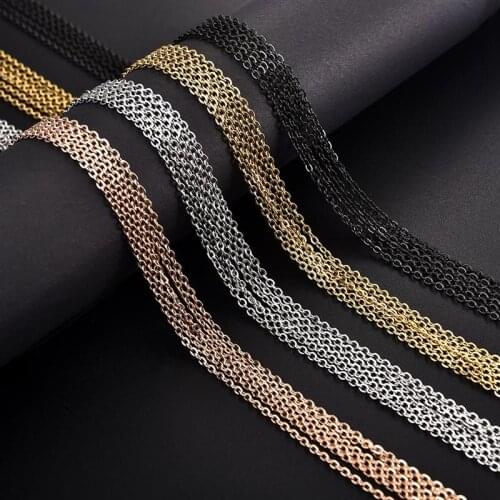 10pcs 2mm Stainless Steel Round Snake Chain 50cm Gold Black With Lobster Clasp For Charm Pendant Necklace Jewelry Making