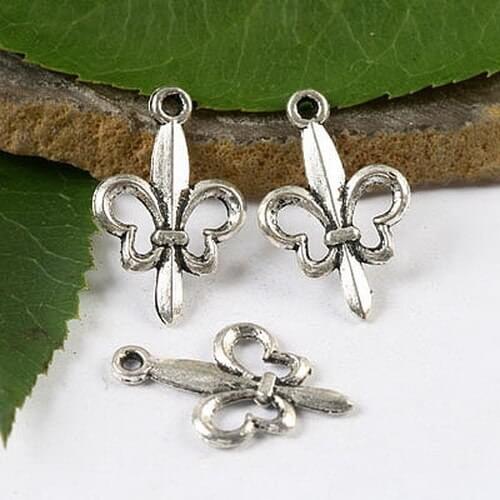 60pcs Tibetan silver FLEUR DE LEI charms h1679