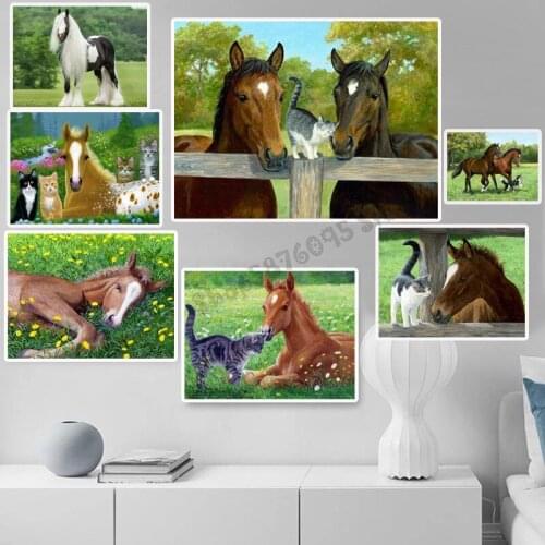 Diamond Painting Horse Full Square Diamond Embroidery Animals 5D DIY Mosaic Rhinestone Picture Home Decoration TT5186