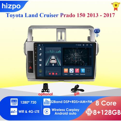 Autoradio 2din Android 10 car multimedia player for Toyota Land Cruiser Prado 150 car radio GPS navigation WiFi Bluetooth 4G DVR