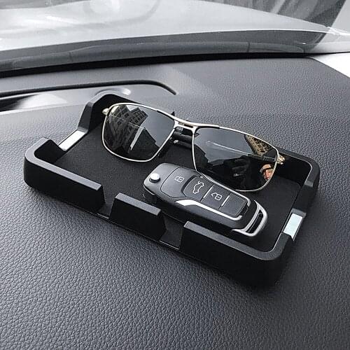 Car Non-slip Mat Decoration Leather pattern Anti-Slip Pad Plastic Ornament Auto Holder Dashboard For GPS Cell Phone 18.5x11CM
