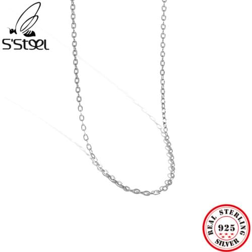 SSTEEL Sterling Silver 925 Luxury Necklaces For Women Minimalist Gold Design Cross Chain Texture Accessories Fine Jewellery