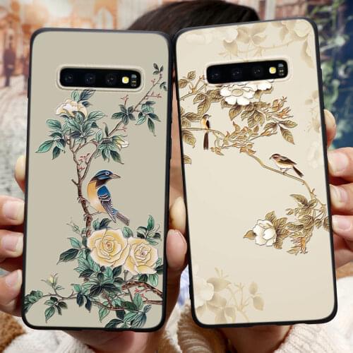 3D Flower Emboss Relief Case For Samsung Galaxy S20 Ultra A71 A51 A50 A70 S8 S10 S10e S9 Plus A10 A10e A30 A40 A20e TPU Capa Bag