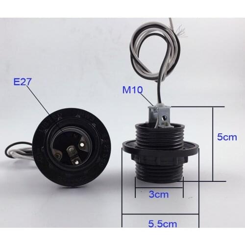 E26 E27 lamp base, The wire about 30cm or 80cm 2 size, bakelite lamp holder black color, E26 E27 bulb socket DIY