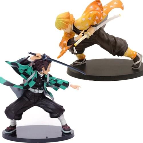 Anime Demon Slayer Action Figure Kimetsu No Yaiba Figura Draw Sword Agatsuma Zenitsu Figurine PVC Collection Model Toys 15cm