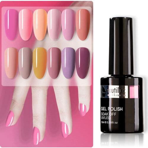 Beautilux Gel Nail Polish Pink Skin Color Senmi Permanent Gels Nail Varnish Soak Off UV LED Salon Nails Lacquer AC97-108 10ml