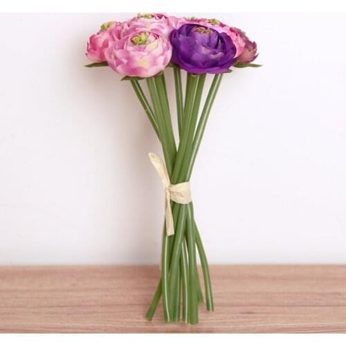 Factory hot sale Fake Flowers Vintage Artificial Peony Silk Bouquet Wedding Home Free Shipping