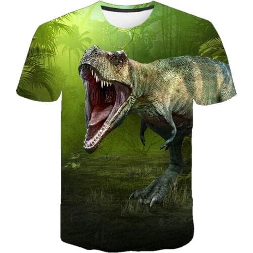 Boys & Girls Rainforest Cool T Shirt Boys Summer 3D Printed Cartoon Dinosaur Realm T Shirt Kids Funny Harajuku Fashion Top
