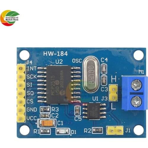 MCP2515 CAN Bus Module Driver Board TJA1050 Receiver For 51 MCU ARM Controller DC 5V SPI Interface Control Resistors Data Trans