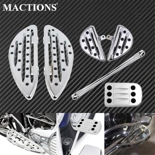 Motorcycle CNC Front Driver Floorboard +Rear Passenger Foot Pegs+ Brake Pedal Pad + Shift Linkage For Harley Softail FL Touring