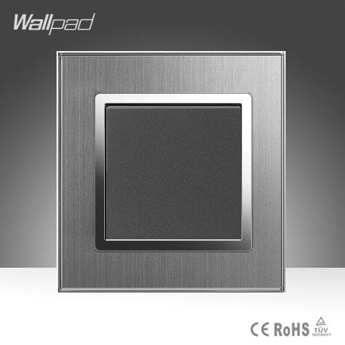 1 Gang Reset Doorbell Wallpad Hotel EU UK Standard Silver Satin Metal Door Bell Panel Push Button Wall Switch