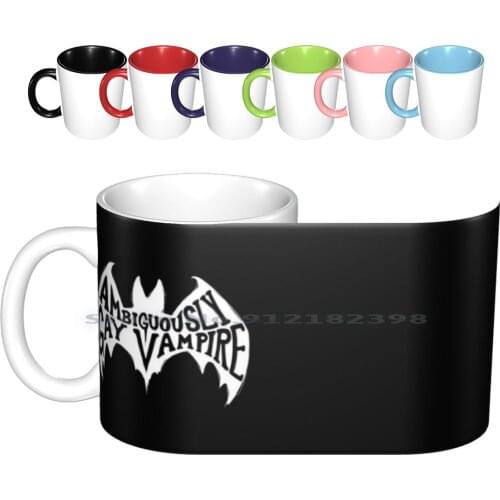 Ambiguously Gay Vampire Ceramic Mugs Coffee Cups Milk Tea Mug Vampire Queer Lgbt Lgbtq Lgbtqa Lbgtqai Gay Goth Halloween Bat