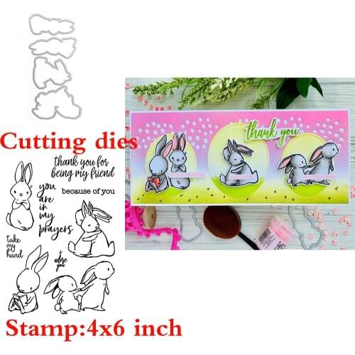 Rabbit Friendship Clear Stamps Coordinating Cutting dies for DIY Scrapbooking Craft Transparent Silicone Stempels New 2020