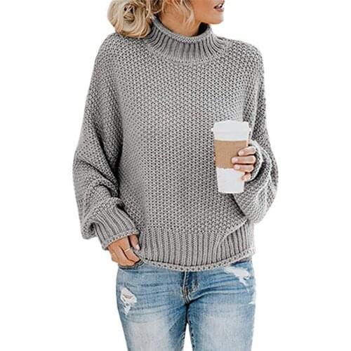 Autumn and Winter New 60% Cashmere Wool Sweater Women High Neck Short Sweater Thick Lazy Loose Casual Knit Top Women Jacket