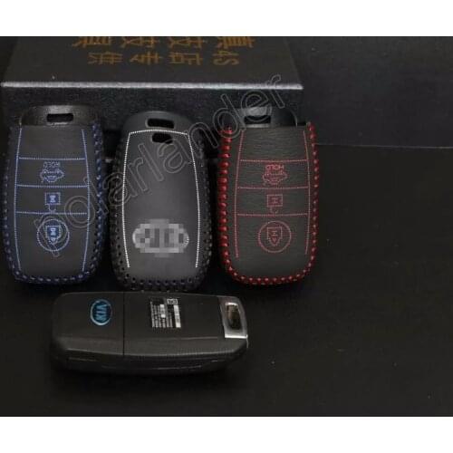 Only Red Leather car key case sewing hand car key case for KIA K3K5 SORENTO SHUMA