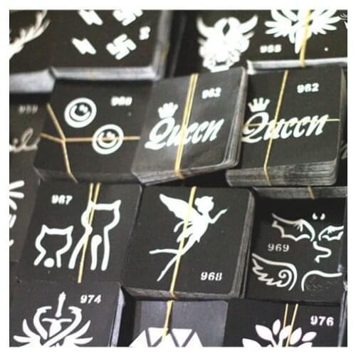 20PCS/SET Airbrush Tattoo Stencil Animal Wing Letter Popular Designs Glitter Tattoo Stencil Henna Stencils