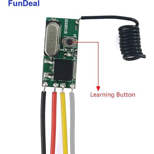 433MHz Universal Wireless Remote Control Switch Receiver Micro Mini DC 3.6V 12V 24V 1CH RF Power Saving LED Light Switch DIY Kit