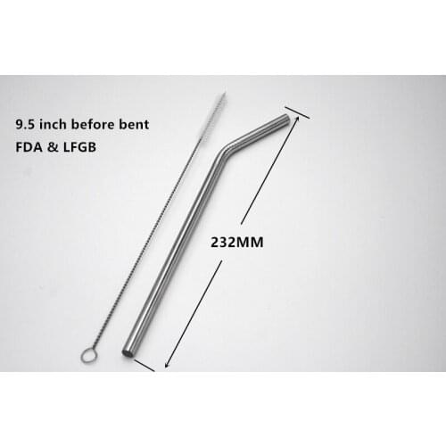 Wowshine Free Shipping 50 Brushes + 50pcs Reusable Stainless Steel 304 Straw 9.5' Size 8MMX242MM FDA LFGB Reusable Wholesale