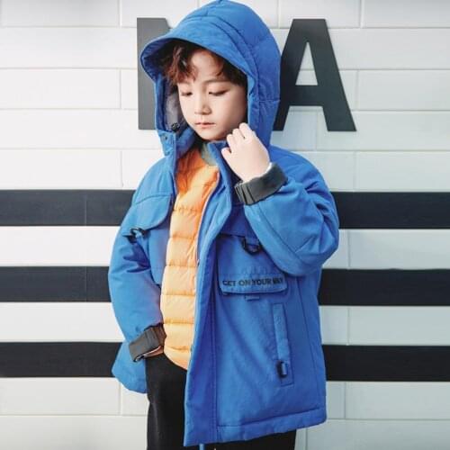Winter Parkas Coats Childrens Clothing for Boys 2021 Winter Thicher Warm Hooded Korean Outerwear Boys Down Jacket A618