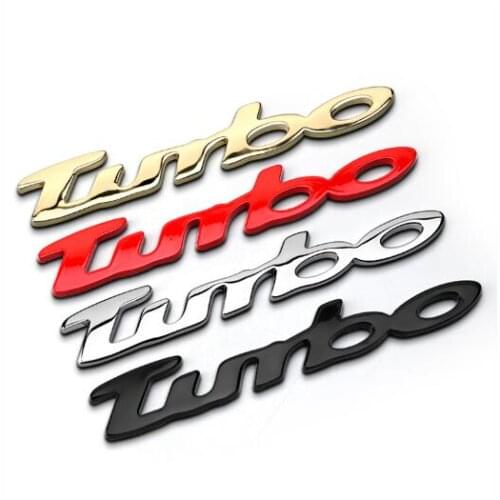 1 Pcs TURBO CAR emblem EFFECT BADGE LOGO STICK ON EMBLEM 3D LOOK SELF ADHESIVE Car Styling