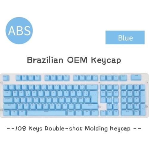 108pcs DIY Abnt2 Layout Keycaps OEM Double Color Injection For Mechanical Keybaord ABS Keycaps Backlight Keycap For Cherry MX