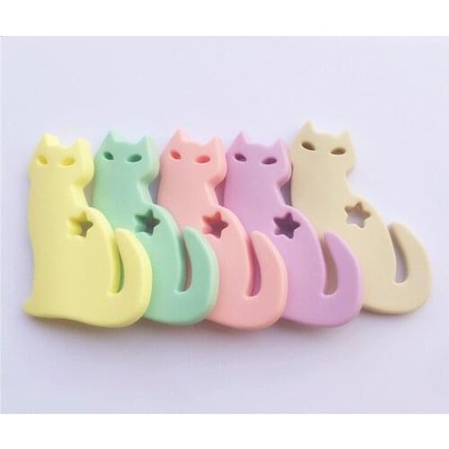 2PCS BPA Free Silicone Cats Lovely Baby Toy Teething Chewable Pendant Nursing Necklace Baby Pacifier Dummy Toy Gfit Teether