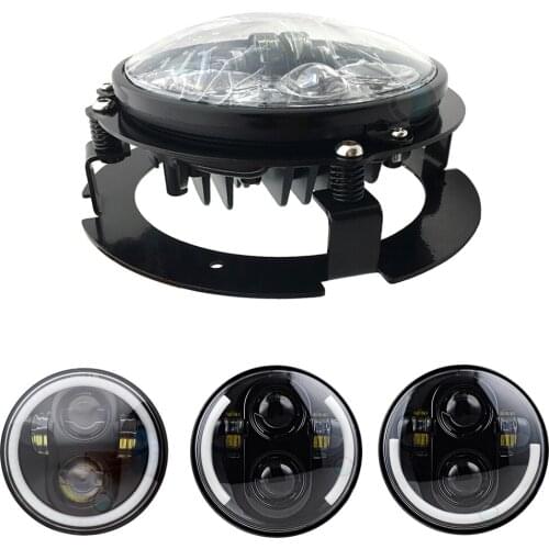 5-3/4" 5.75 inch Motorcycle Moto LED Projector Full Halo Headlight with Bracket For 5.75 inch Motorcycle
