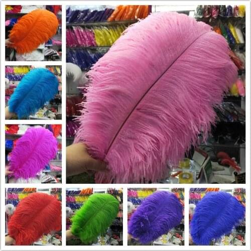 Promotion 50pcs/lot High Quality Ostrich Feather 18-20 Inch(45-50cm) Home Accessories Wedding Dancers Christmas Plumas