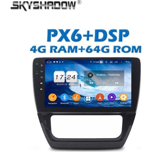 PX6 Car DVD Player DSP IPS Android 9.0 4GB + 64GB GPS Google Map RDS Auto Radio wifi Bluetooth 5.0 for VW SAGITAR 2012 2013 2014