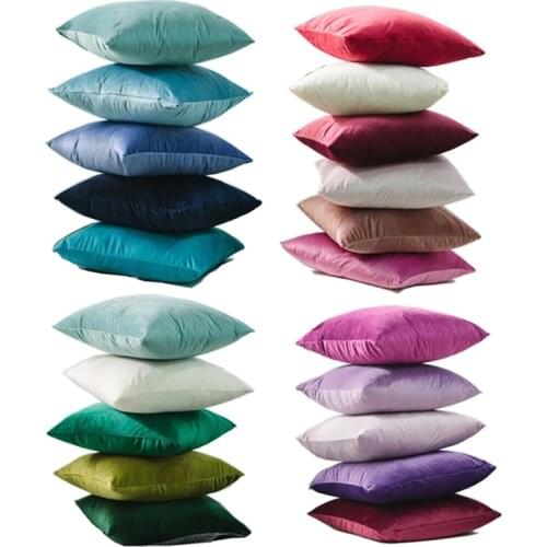 Nordic Style Velvet Pillowcase Simple Solid Throw Cushion Covers Square Pillow Cover for Bedroom Sofa Living Room Decoration