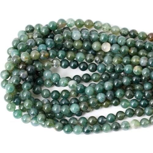 Natural Aquatic Agate Loose Beads 4 6 8 10 MM Pick Size for Jewelry Making