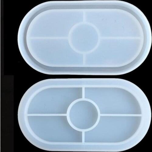 DIY Flowerpot Mirror Oval Coaster Epoxy Reusable 3D Mold For Succulent Plant Pots Concrete Cement Clay Mold