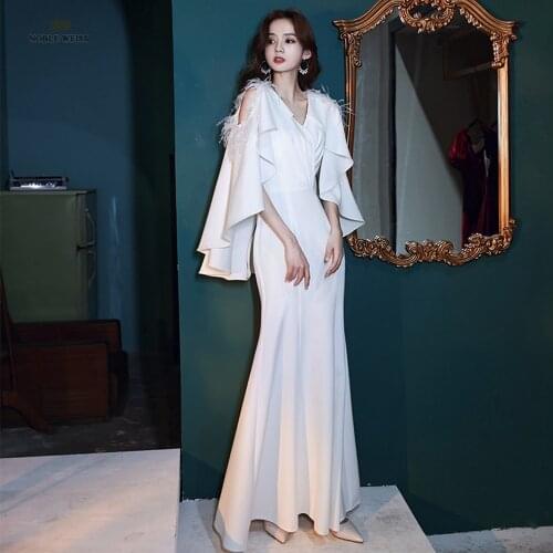 Prom Dress V-Neck Evening Dresses Ankle-Length Pleat Dresses Woman Party Night Satin Evening Dresses Long