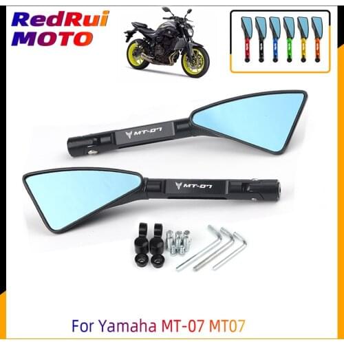 For Yamaha MT-07 MT07 Universal Motorcycle Accessories CNC Aluminum Rear View 8mm 10mm Rearview Side Mirror Laser Logo 6 Colors