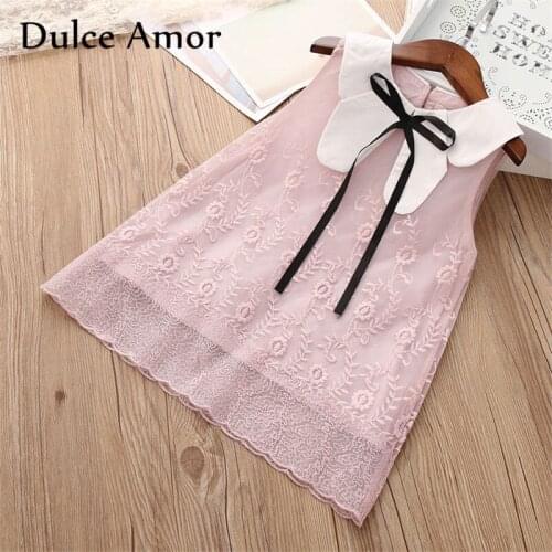 Dulce Amor Girls Princess Dress Clothing Summer Sleeveless Lace Kids Dresses For Girls Elegant Children Suit Sundress