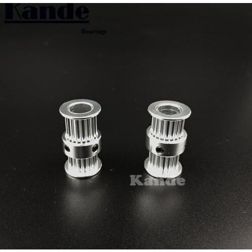 Kande 2pcs 20 teeth 3D Printer 2GT Aluminum Timing Pulley Double Round-Headed pulleys Gt2