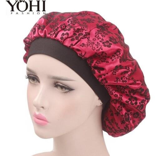 2018 New fashion luxury Womens Chemo cap Satin Sleep Cap Soft Night Sleep hat cap Salon Bonnet Hat turban