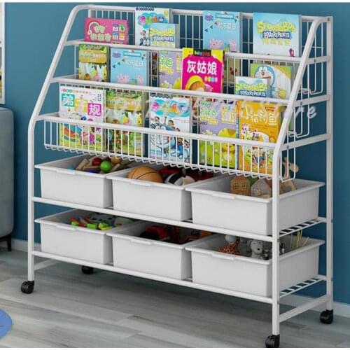 Childrens Bookshelf, Picture Book, Toy Storage Rack, Baby Floor Multi-layer Finishing Storage Cabinet Storage Rack
