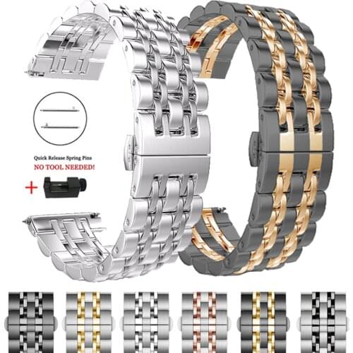 Metal Bracelet Band For Xiaomi Huami Amazfit GTR 47/42mm Stainless steel Strap for Amazfit Stratos 3 GTS Bip S 20/22mm Watchband