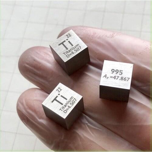 1pcs Rare Ti Titanium Metal Cube Miniature Ornaments Chemical Elements Physical Teaching Specimen Collection Child Gift 1cm