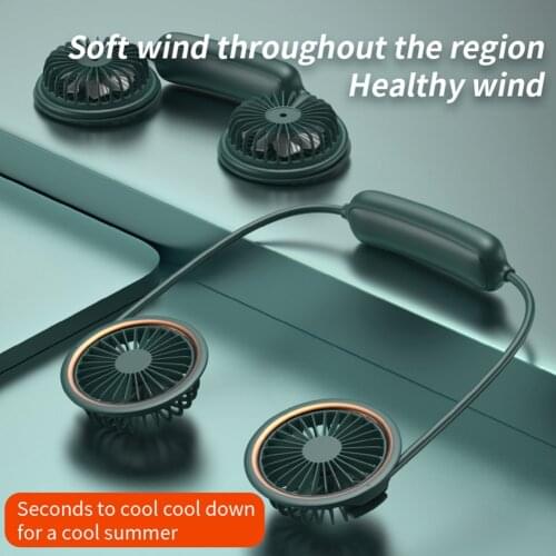 Mini Neck Fan Portable USB Rechargeable Hand Free Neck Hanging Fans Summer Personal Air Cooler Cooling Wearable Neckband Fans
