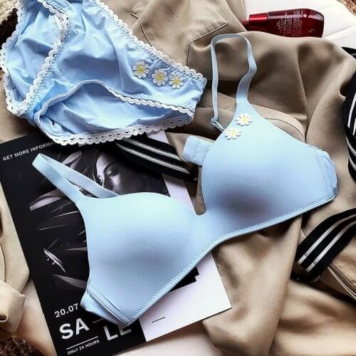 Floral pattern Fashion Seamless Lingerie Bra Set Comfort Wireless Bra And Panty Set Women Intimates Sexy Lace Panties Underwear