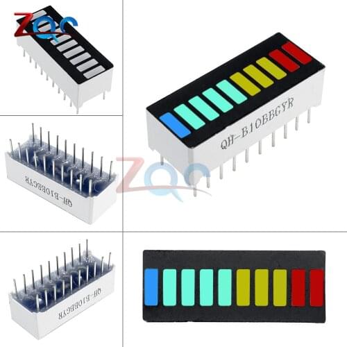 2PCS LED Display Module 10 Segment Bargraph Light Display Module Bar Graph Ultra Bright Red Yellow Green Blue Colors Multi-color