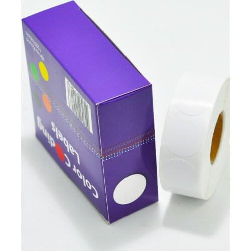 New White 19mm Round Food Safety Permanent Adhesive Label Sticker Adhesive Labels 1000/Roll, 1 Rolls/Pack