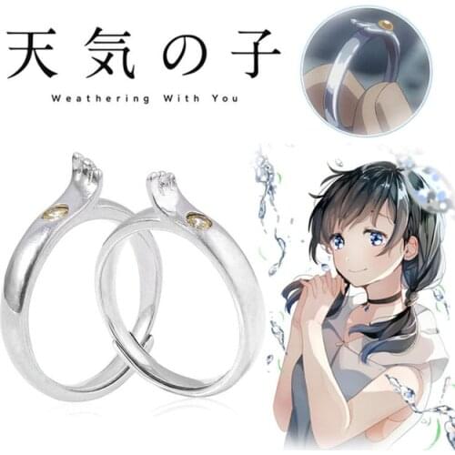 Couple Lover Anime Tenki no musuko Rings Weathering With You Amano Hina Morishima Hodaka Cosplay Ring Wedding Jewelry Gift