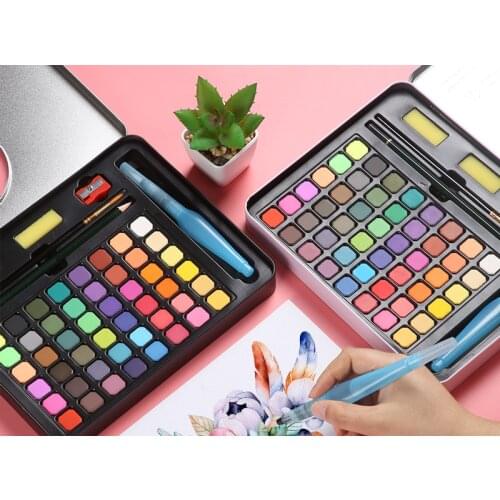 Giorgione Solid Watercolor Pigment Powder Set 36/48 Color Iron Box Beginner 10 Pieces Set Children DIY Hand-painted Set