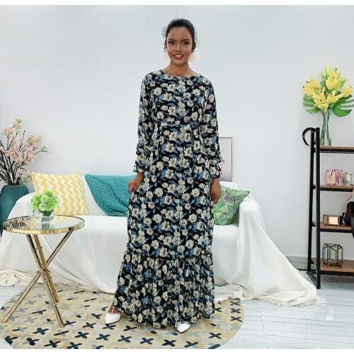 Caftan Dress with abayas for women has a waist tie Flared sleeves Abaya Dubai American Clothing Muslim Fashion