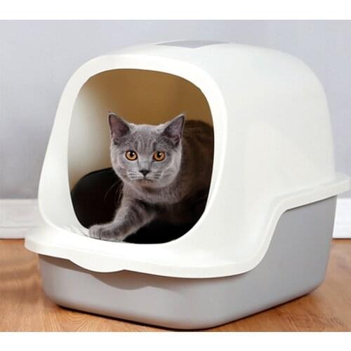 Pet Bedpan Cat litter Box Toilet anti-splash Cat Tray with scoop kitten Clean Toilette plastic Box Pet Supplies & Pet