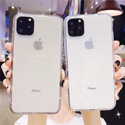 Jewelled Transparent Phone Case For iPhone 11 12 11Pro X XR XS Xs Max TPU Back Phone Cover For iPhone 7 8 6 6sPlus 12Mini SE2020